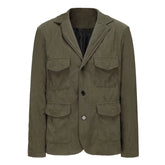 Men Coats Oversized Vintage Corduroy Notched Lapel Button Business Suit Jacket Sport Coat Comfy Outerwear